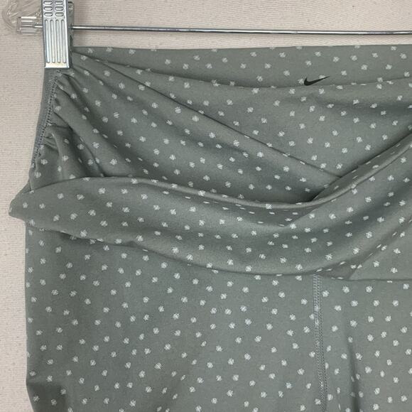 Nike women's large leggings twist front sage green polka dot sunburst athletic - Picture 5 of 10